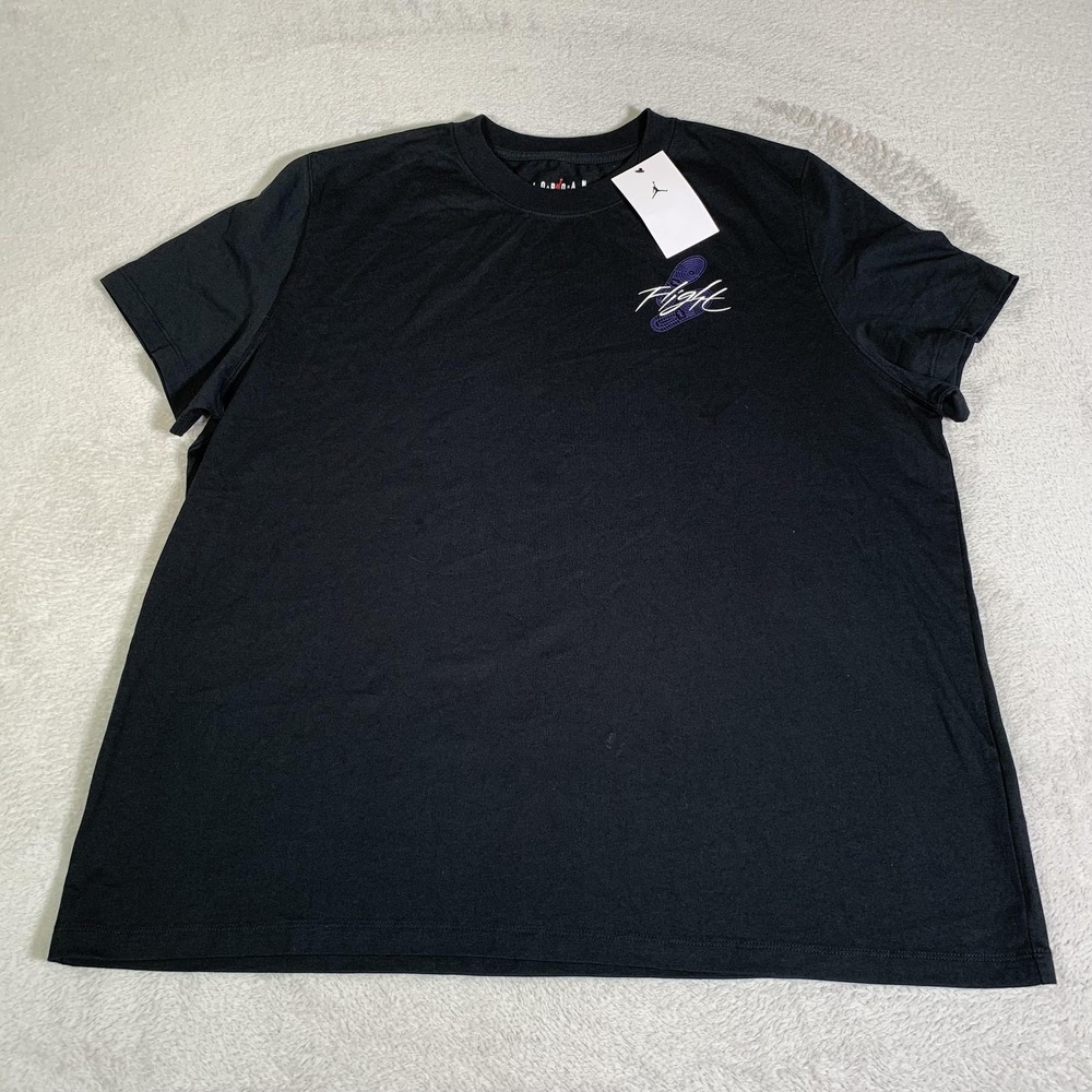 Jordan Shirt Womens XXL Black Flight Sneaker Graphic Tee Jumpman NEW Basketball